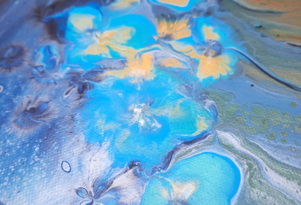 Forget Me Nots - Fluid Art Painting