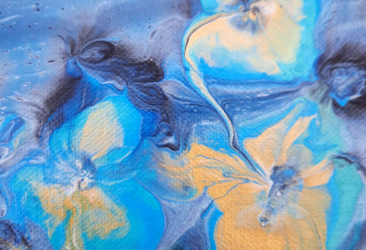 Forget Me Nots - Fluid Art Painting