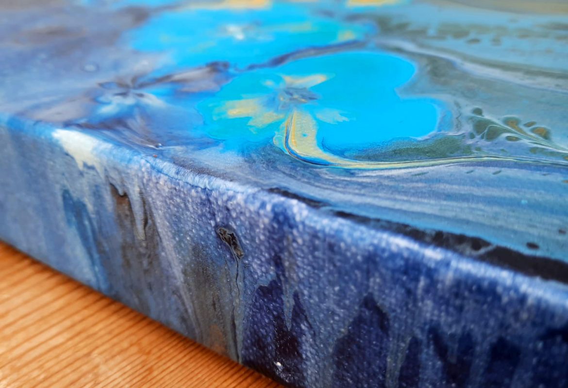 Forget Me Nots - Fluid Art Painting