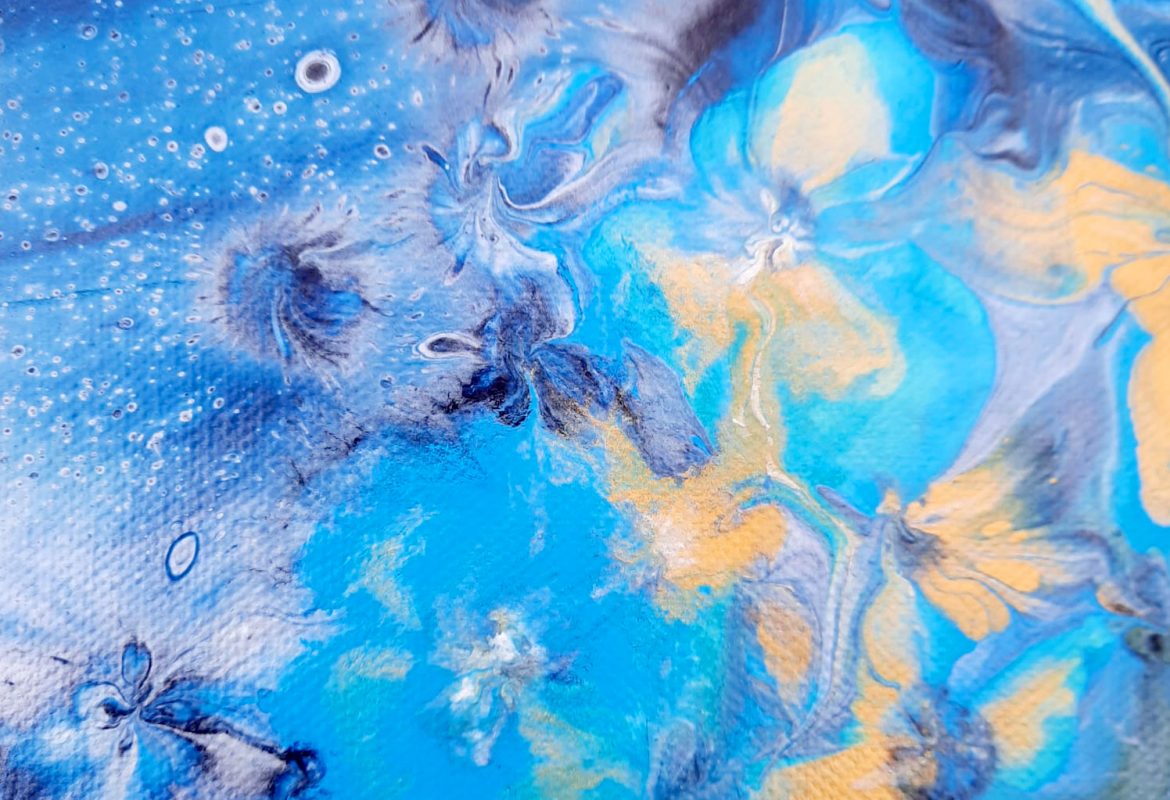 Forget Me Nots - Fluid Art Painting