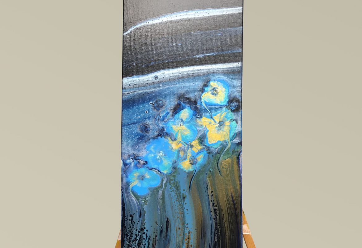 Forget Me Nots - Fluid Art Painting