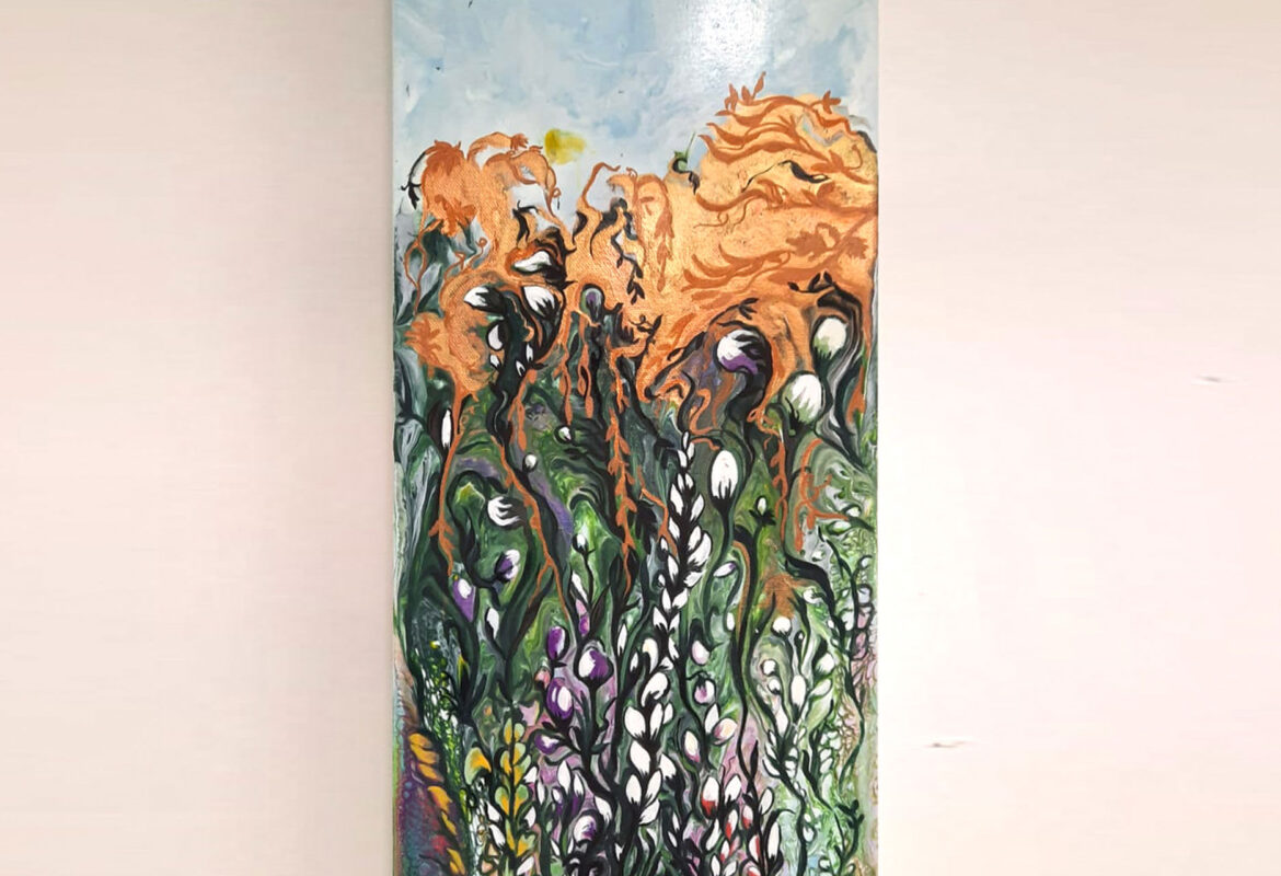 Julie Vatcher Wild Garden Acrylic Fluid Art