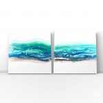 Fluid Art by Julie Vatcher Seascape Diptych