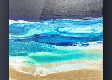 Fluid Art Seascape by Julie Vatcher