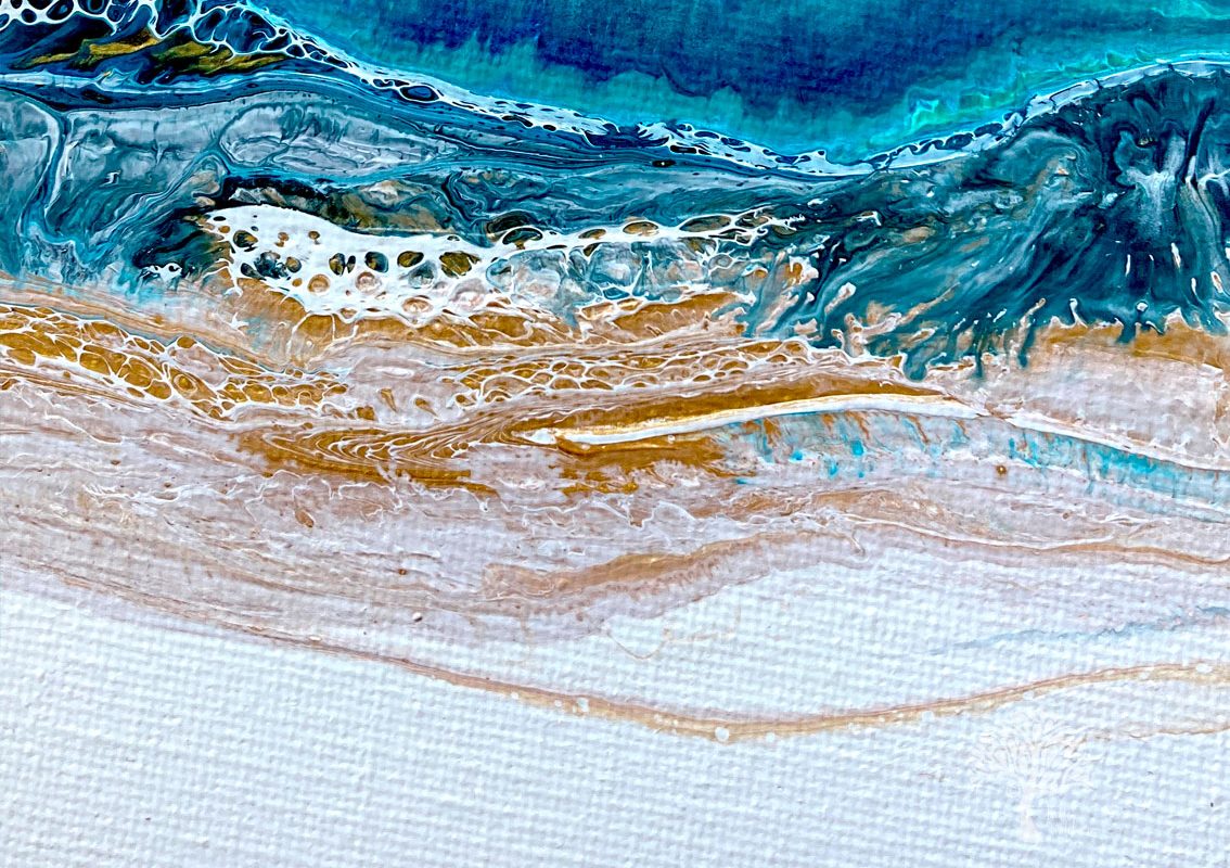 Fluid Art Seascape by Julie Vatcher