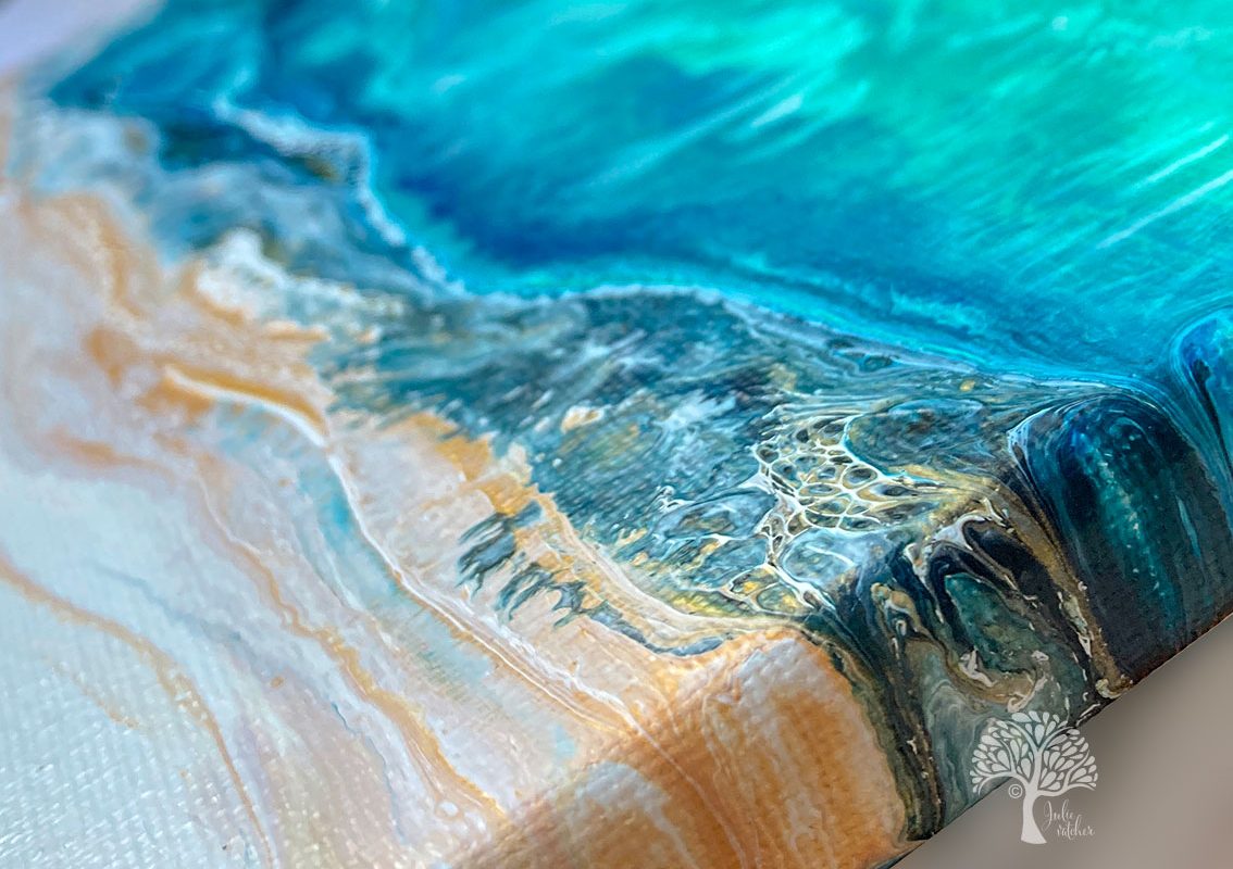 Fluid Art Seascape by Julie Vatcher