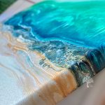 Fluid Art Seascape by Julie Vatcher