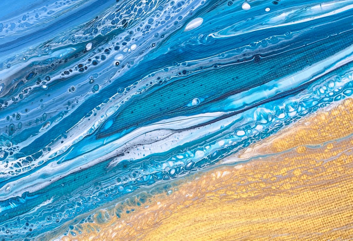 Fluid Art Seascape by Julie Vatcher