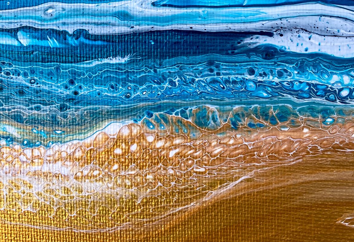 Fluid Art Seascape by Julie Vatcher