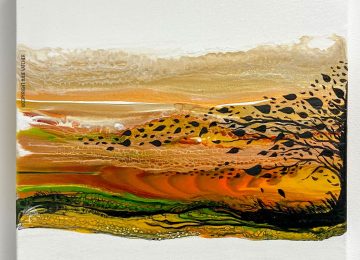 Fluid Art Landscape by Julie Vatcher