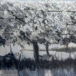 Grape Vines and Horizon Lines Fluid Art by Julie Vatcher