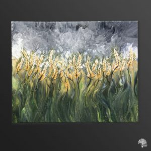 Cornfields Fluid Art by Julie Vatcher