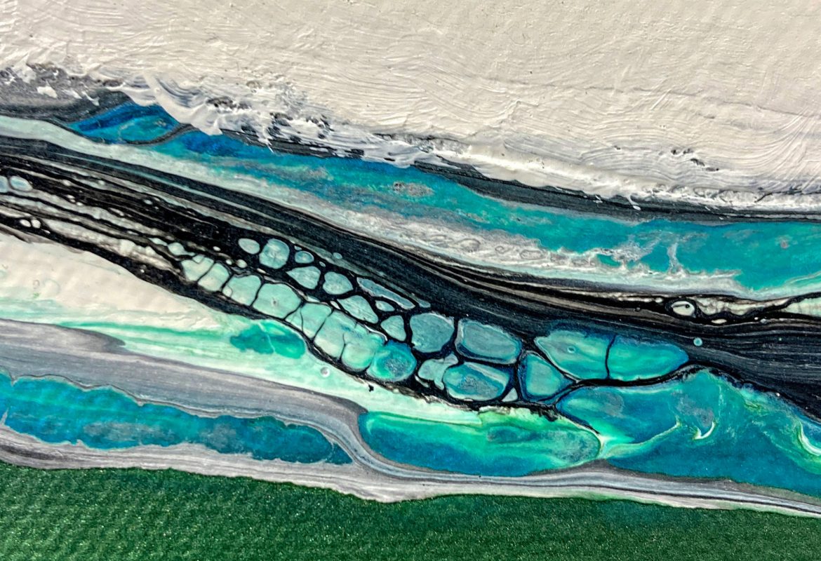 Ocean Storm Fluid Art by Julie Vatcher