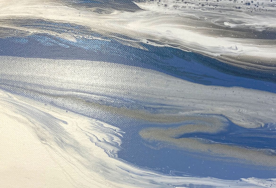 'Winter 5' Fluid Art by Julie Vatcher