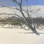 'Winter 5' Fluid Art by Julie Vatcher