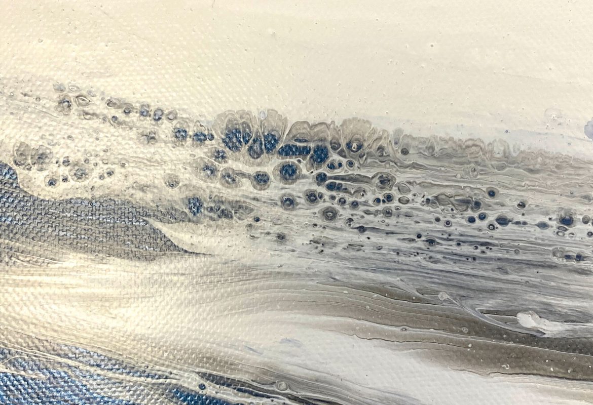 'Winter 5' Fluid Art by Julie Vatcher