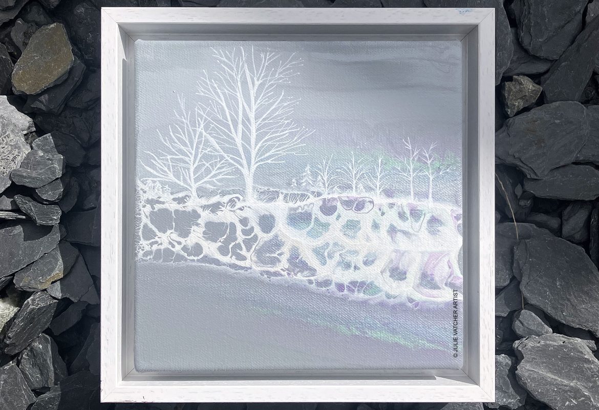 The Colour of Snow 3 Fluid Art by Julie Vatcher