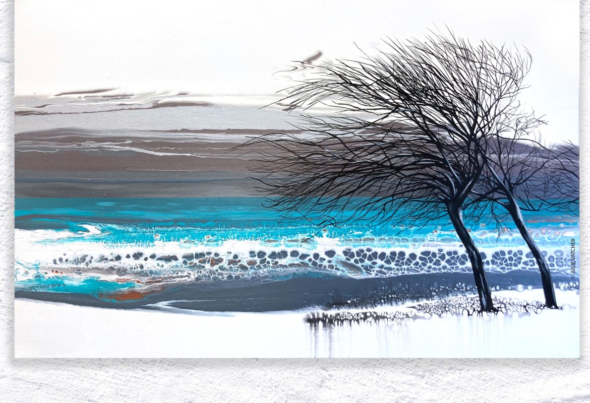 Fluid Art Landscape Painting